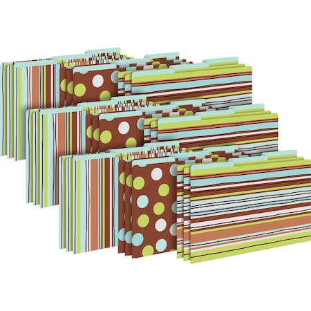 Barker Creek Ribbon by the Yard Designer Legal-Size File Folders, Multi-Design Set, 27/Package 3904